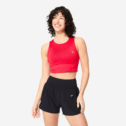 Débardeur crop top fitness femme, vert