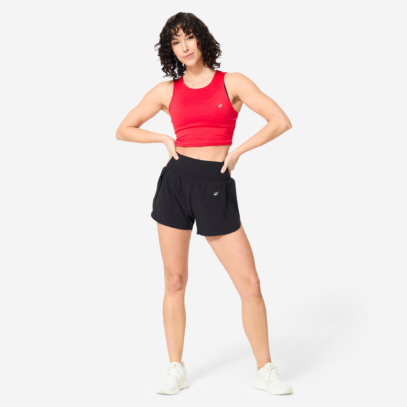 Maiou crop top fitness Roșu Damă