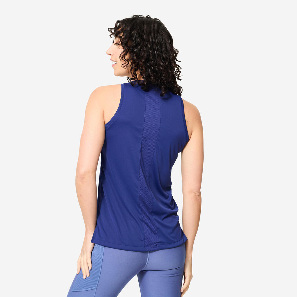 Women's Straight-Cut Fitness Tank Top - Dark Blue