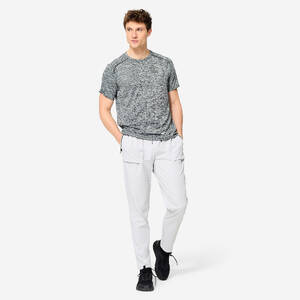 Men Gym Trackpant Convertible, Jog Fit, Quick Dry, Zip Pockets, 500 - Pearl Grey