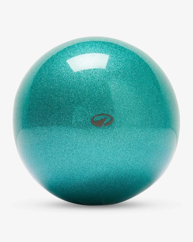 Ein grüner Gymnastikball.