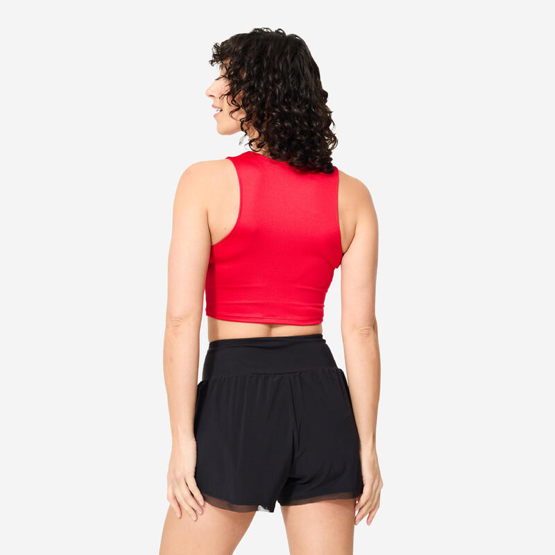 Maiou crop top fitness Roșu Damă