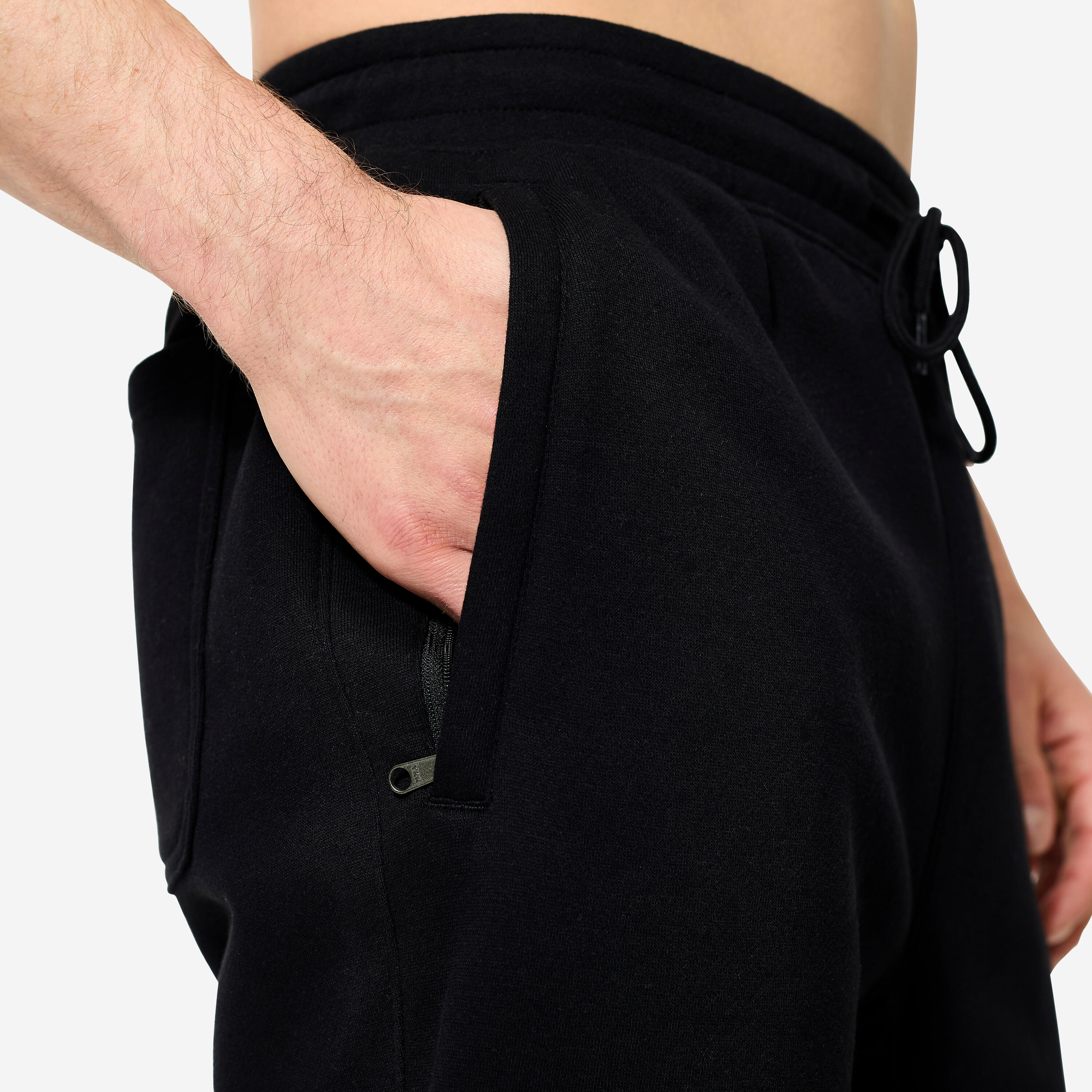 Pantalon de sport en molleton homme - noir - DOMYOS