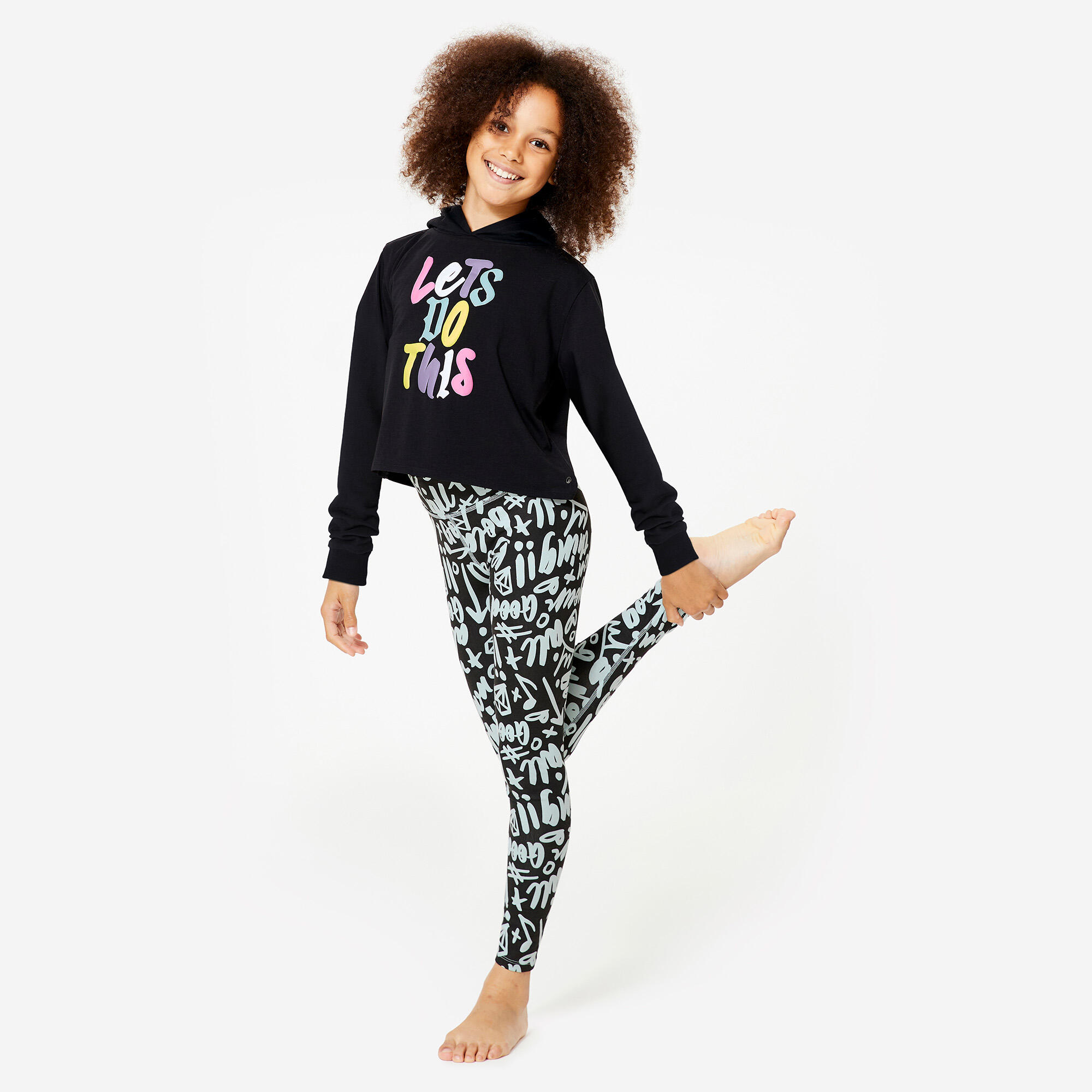 Girl's Dance Modern Jazz Cropped Hoodie - Ultra Black
