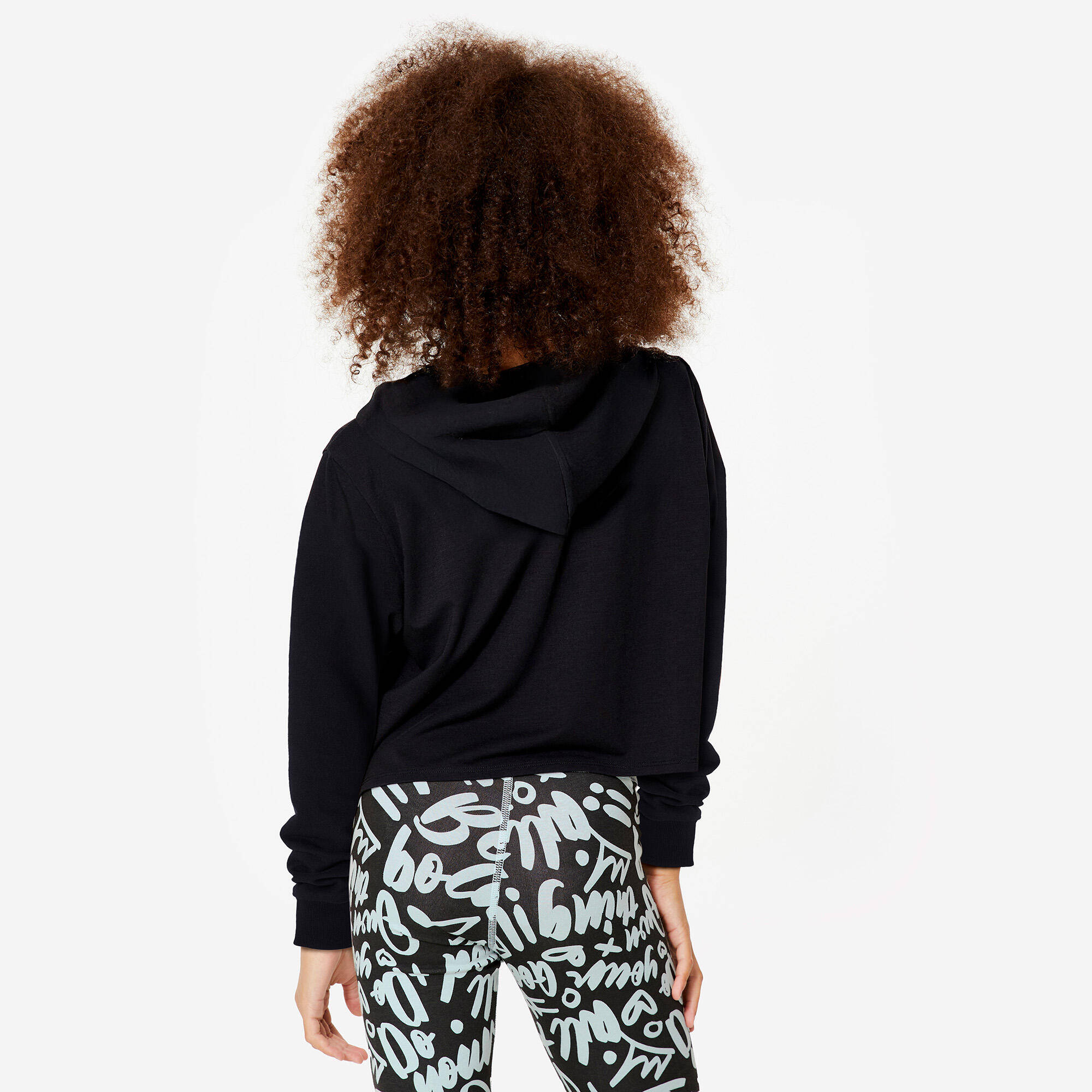 Girl's Dance Modern Jazz Cropped Hoodie - Ultra Black -  4