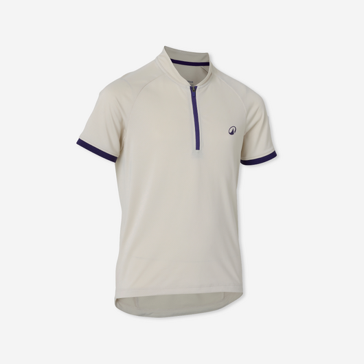Maillot manches courtes vélo enfant 7-11 ans, 500 Beige