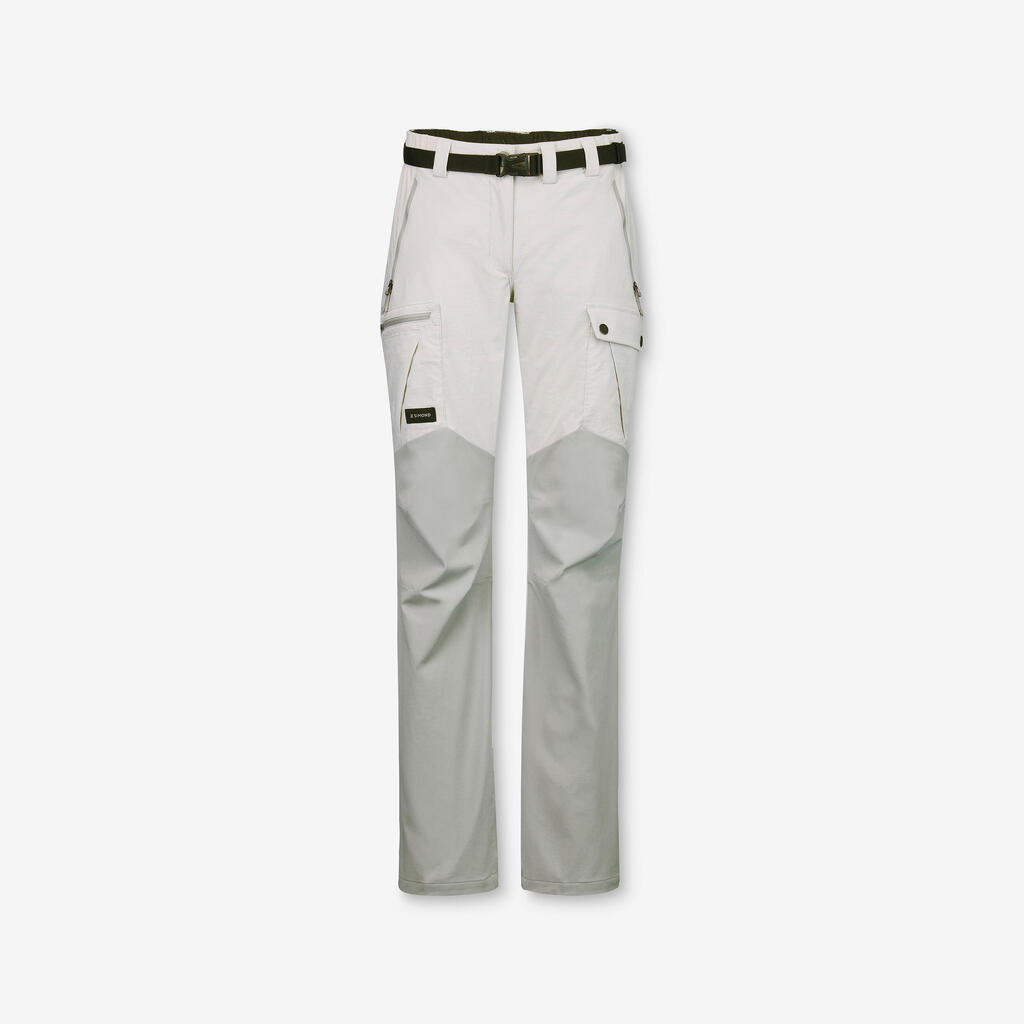 Pantalon résistant de trek montagne femme, MT500 gris