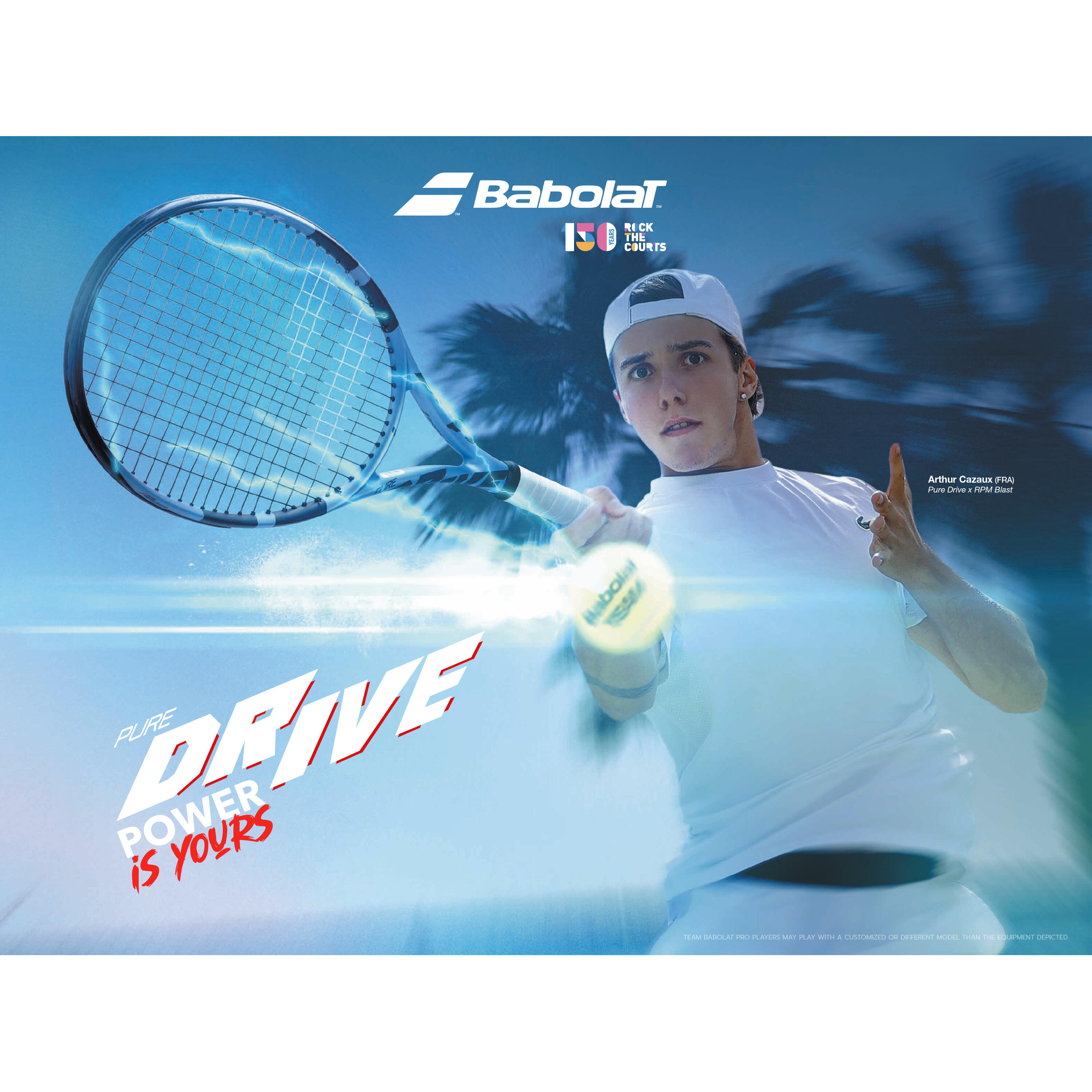 Adult Tennis Racket Pure Drive Team 285 g - Light Blue | Decathlon
