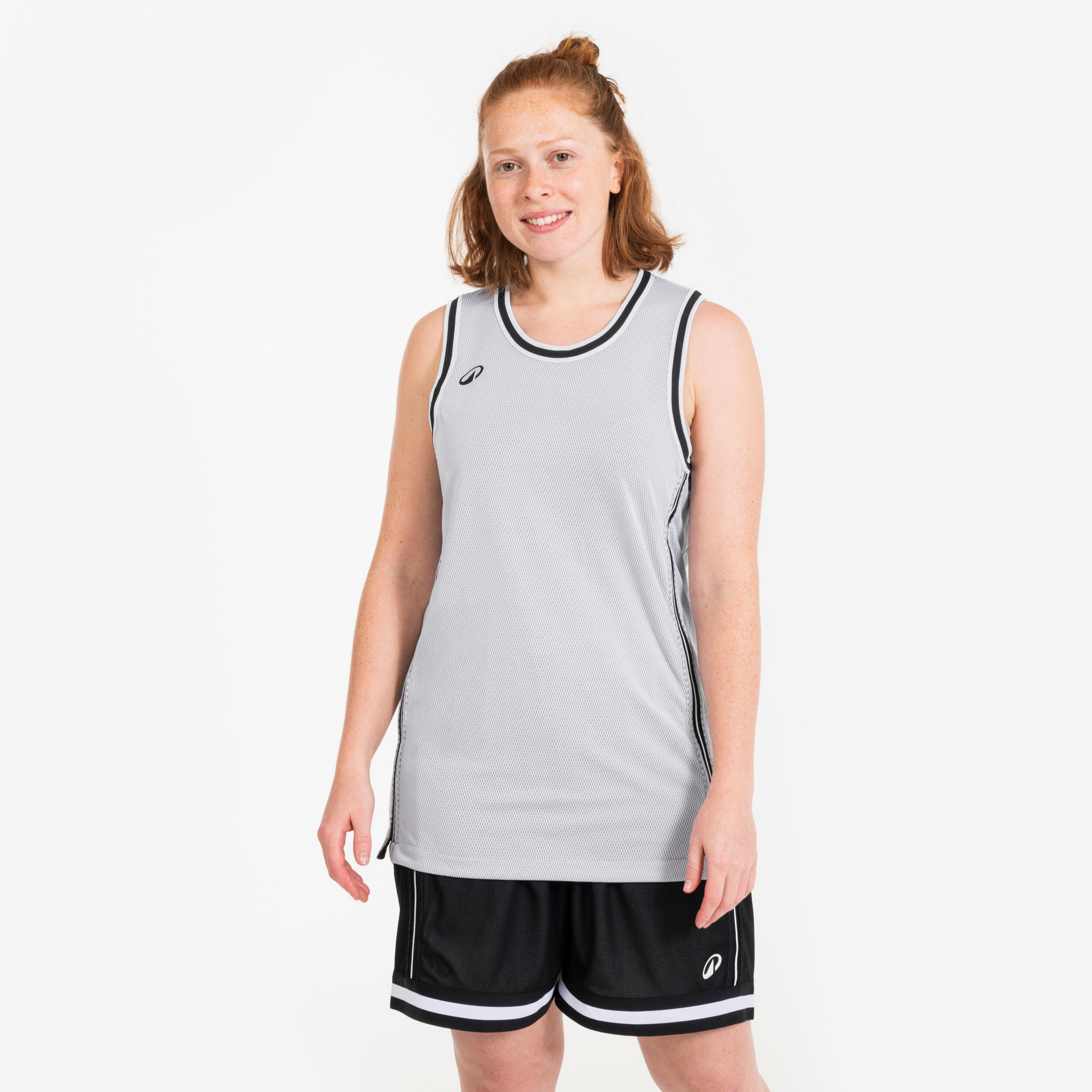 Maillot de Basketball sans manche réversible Adulte - TKR-500 noir blanc 3/15