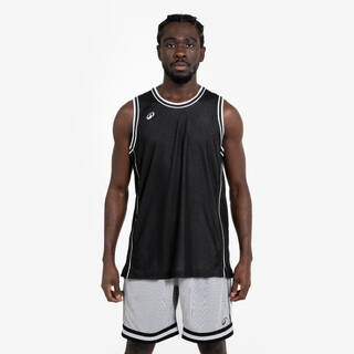 Unisex Basketball Tank Top Reversible TKR500 - Black