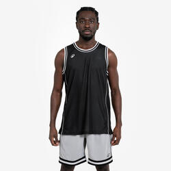 Maillot de Basketball sans manche réversible Adulte - TANK 500 noir rouge
