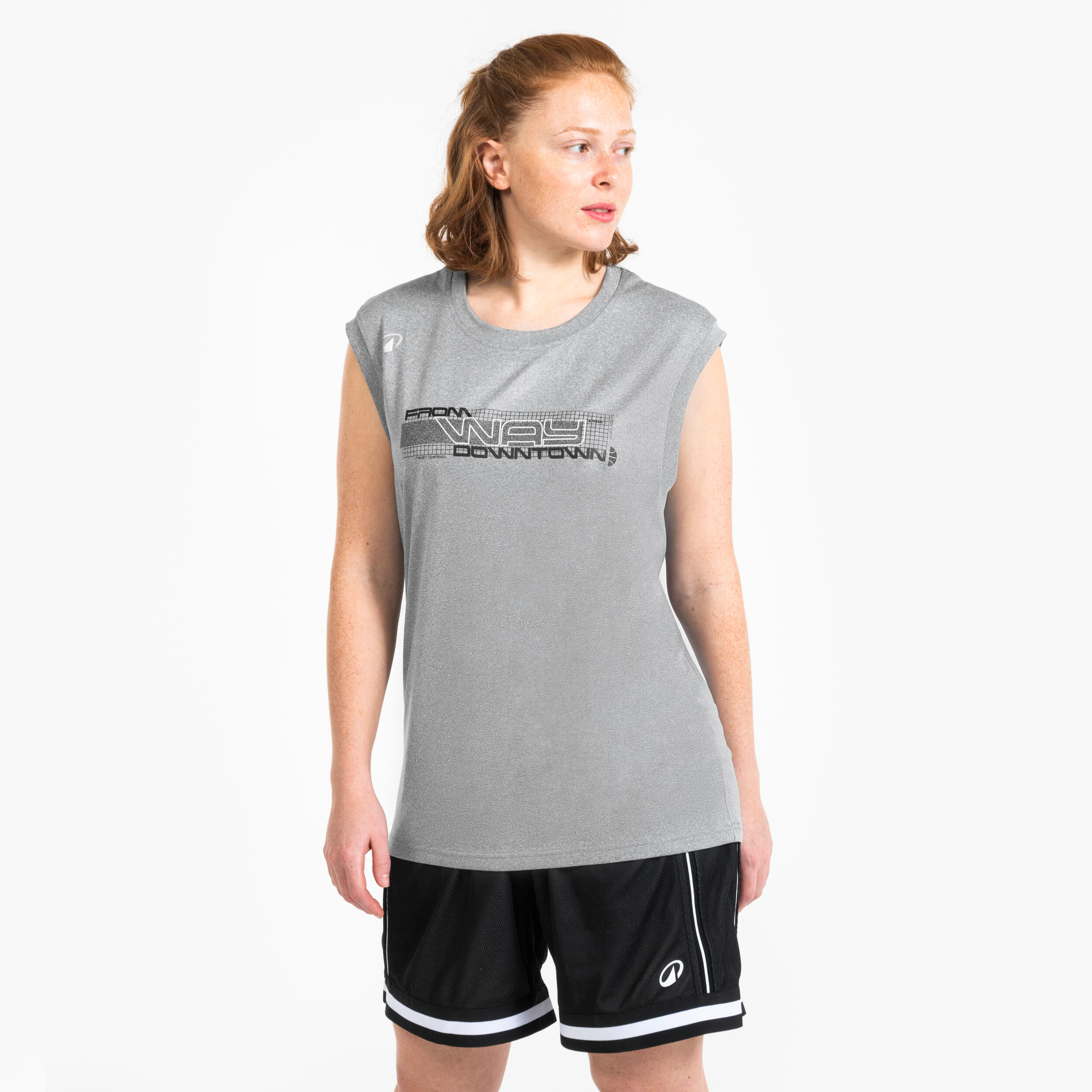 Unisex Basketball Sleeveless Jersey 500 Fast - Grey