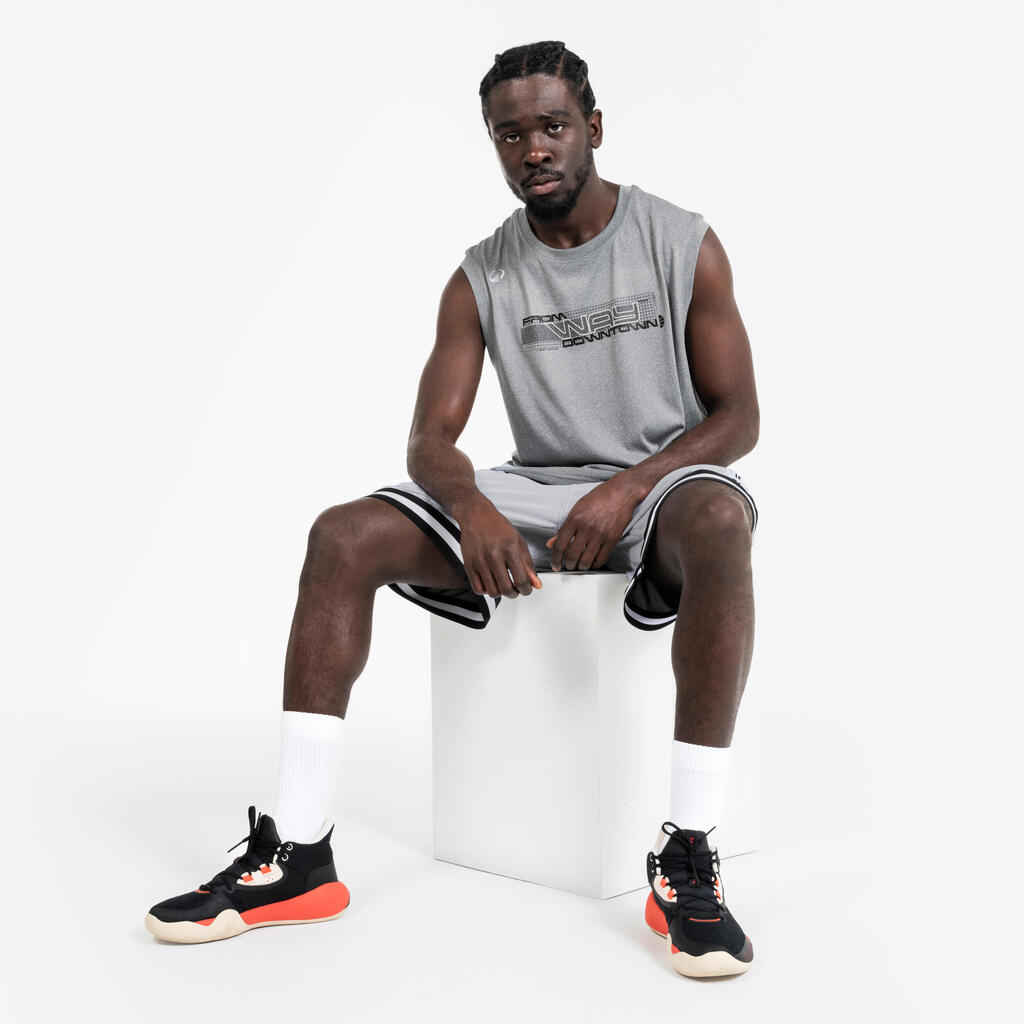 Men's/Women's Sleeveless Basketball Shirt Fast 500 - Grey