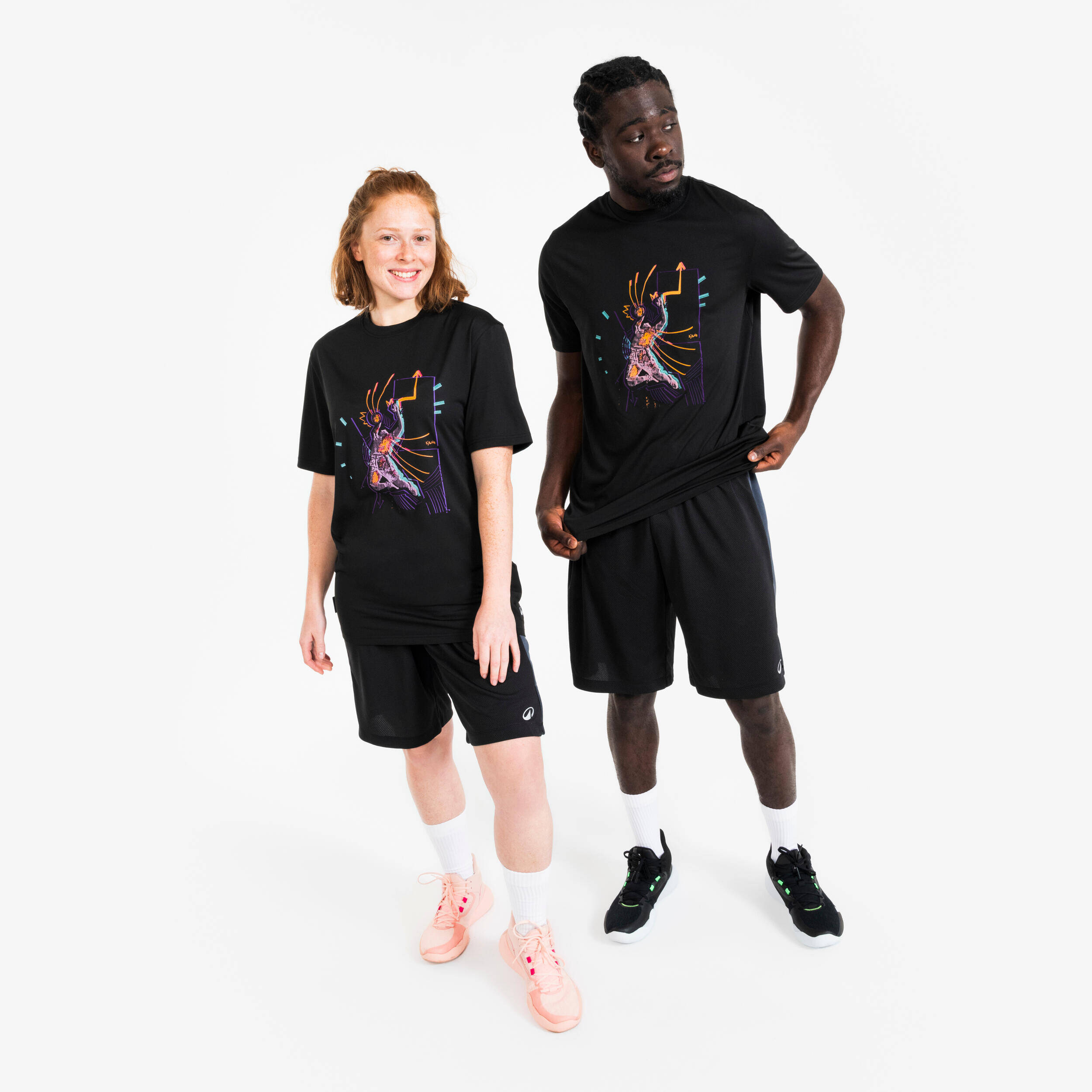 Unisex Basketball TShirt TS500 - Black -  4