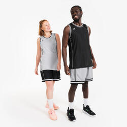 Maillot de Basketball sans manche réversible Adulte - TKR-500 noir blanc