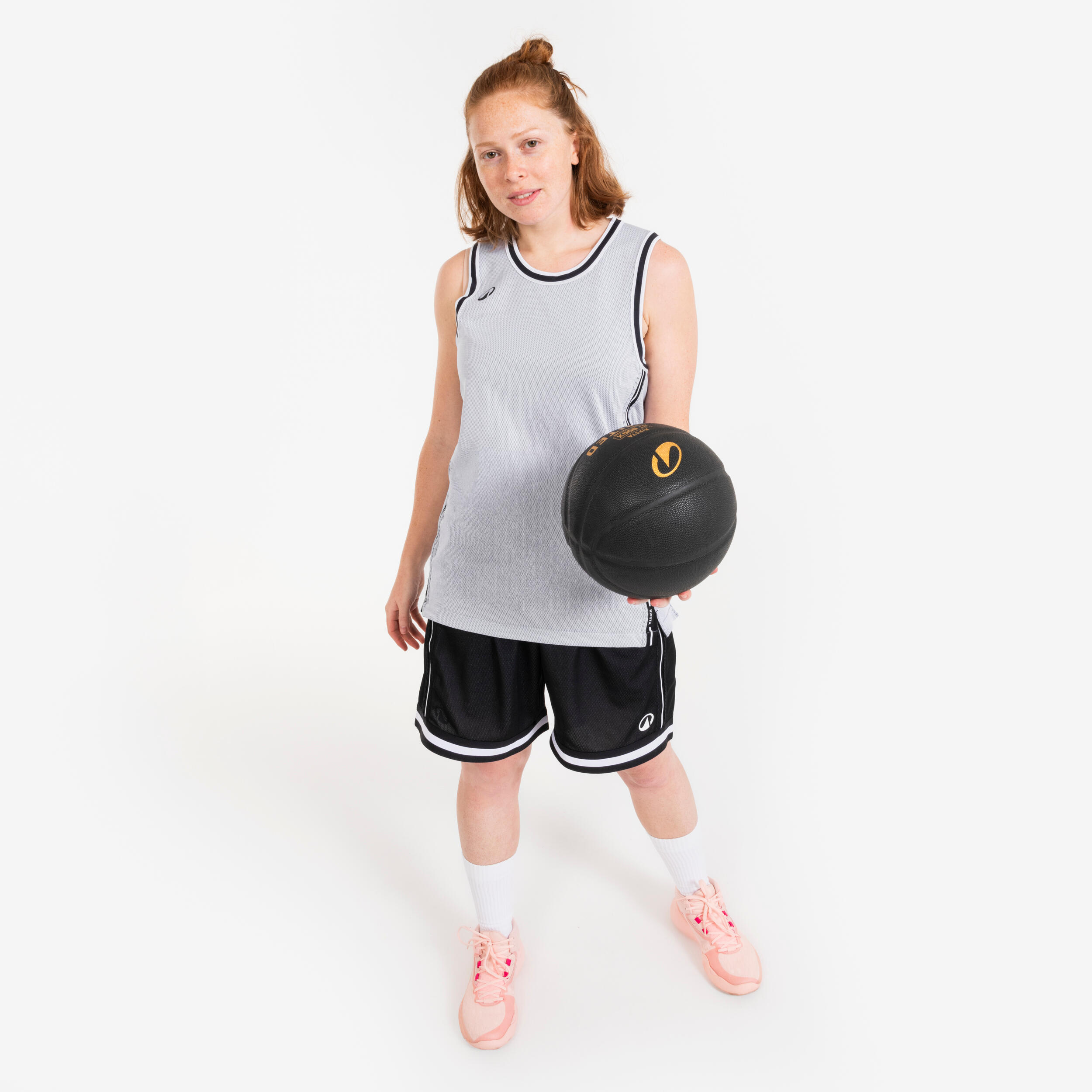 Maillot de Basketball sans manche réversible Adulte - TKR-500 noir blanc 7/15