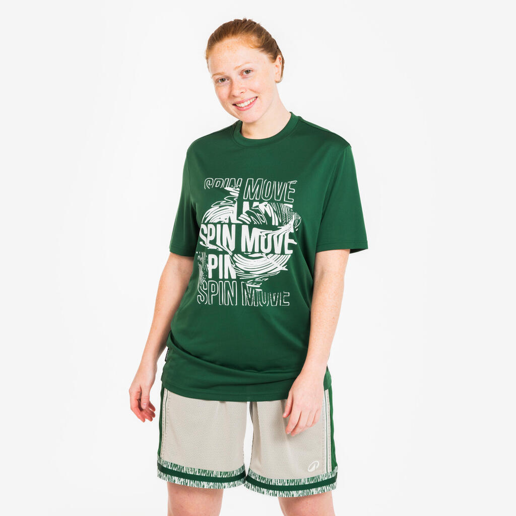 Playera de básquetbol negra TS500 Fast