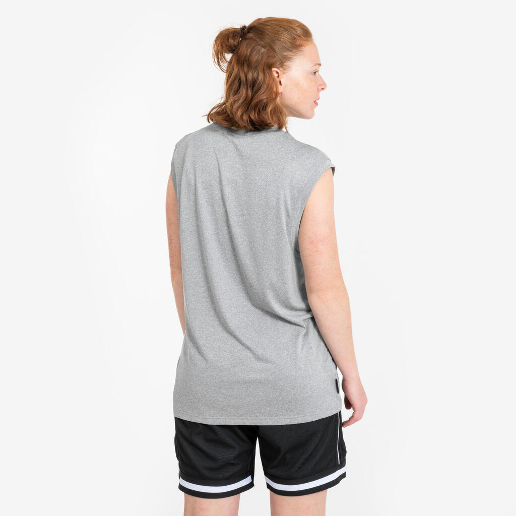 Men's/Women's Sleeveless Basketball Shirt Fast 500 - Grey