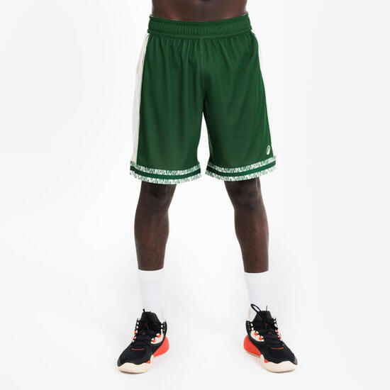 Short de Basketball réversible Adulte - SHORT 500 beige vert