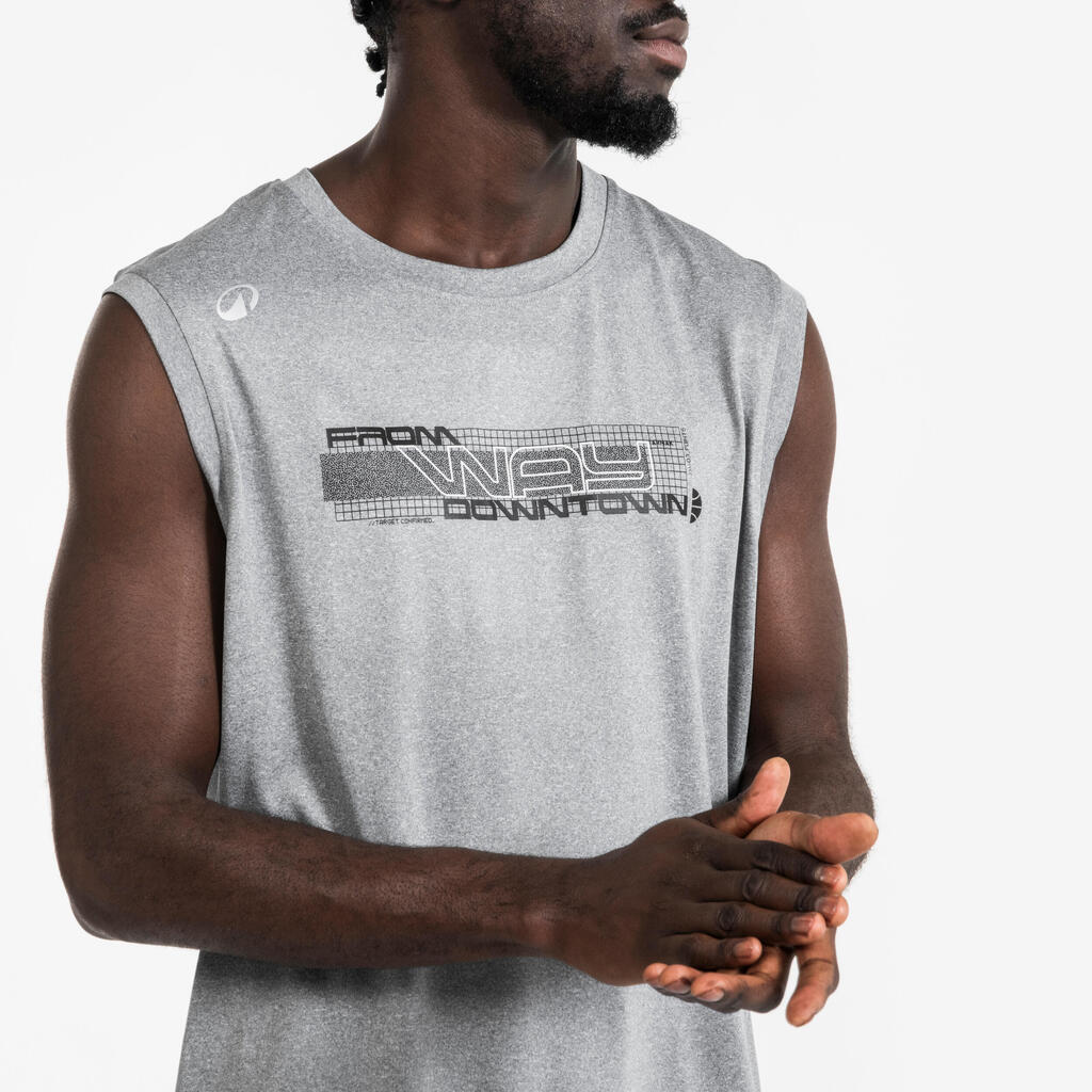 Men's/Women's Sleeveless Basketball Shirt Fast 500 - Grey