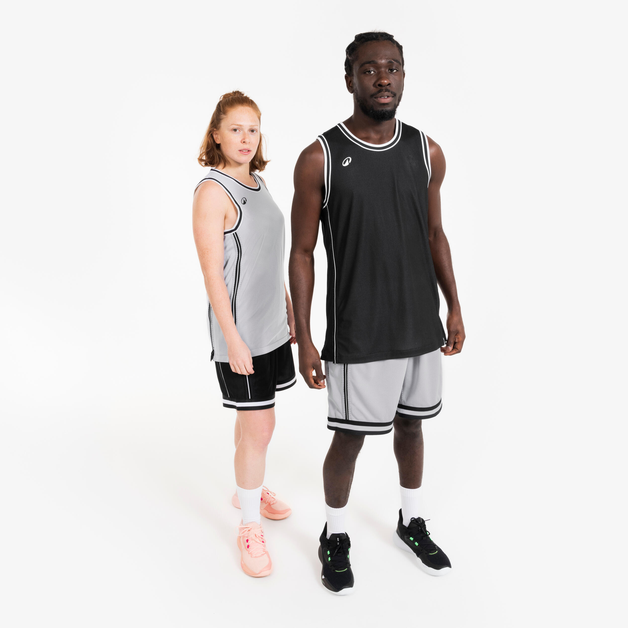 Maillot de Basketball sans manche réversible Adulte - TKR-500 noir blanc 5/15
