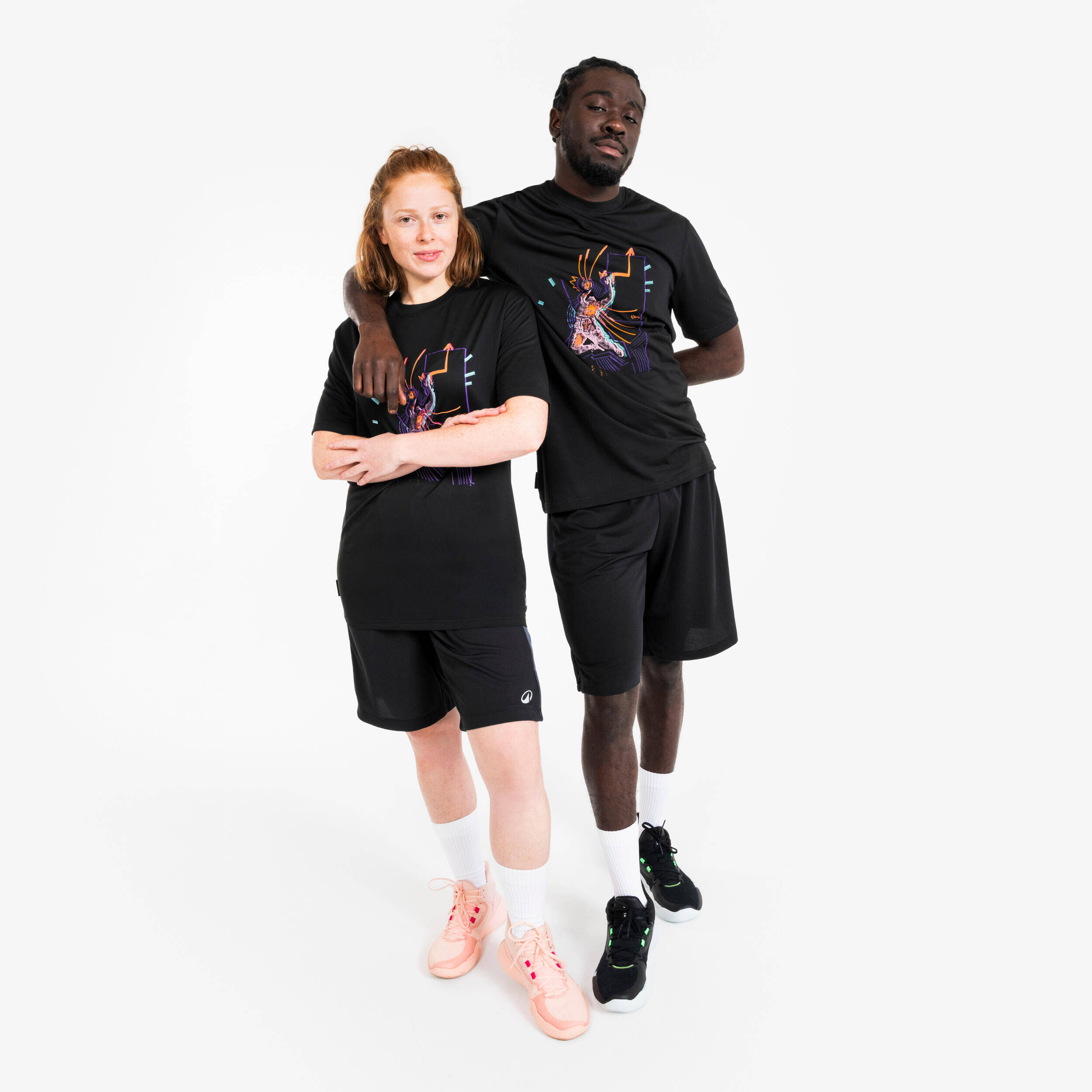 Unisex Basketball TShirt TS500 - Black -  2