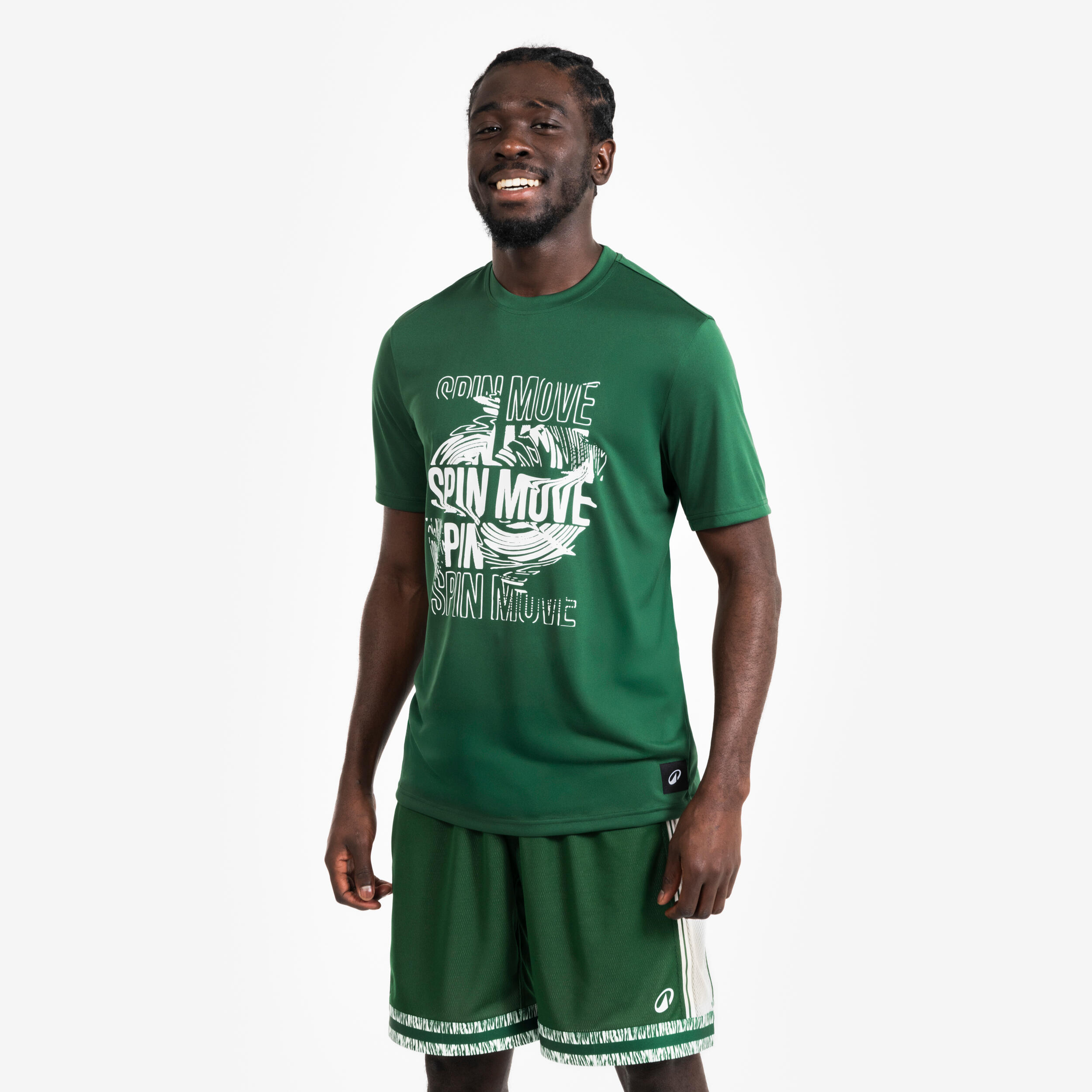 KIPSTA T-shirt basket adulto 500 FAST verde