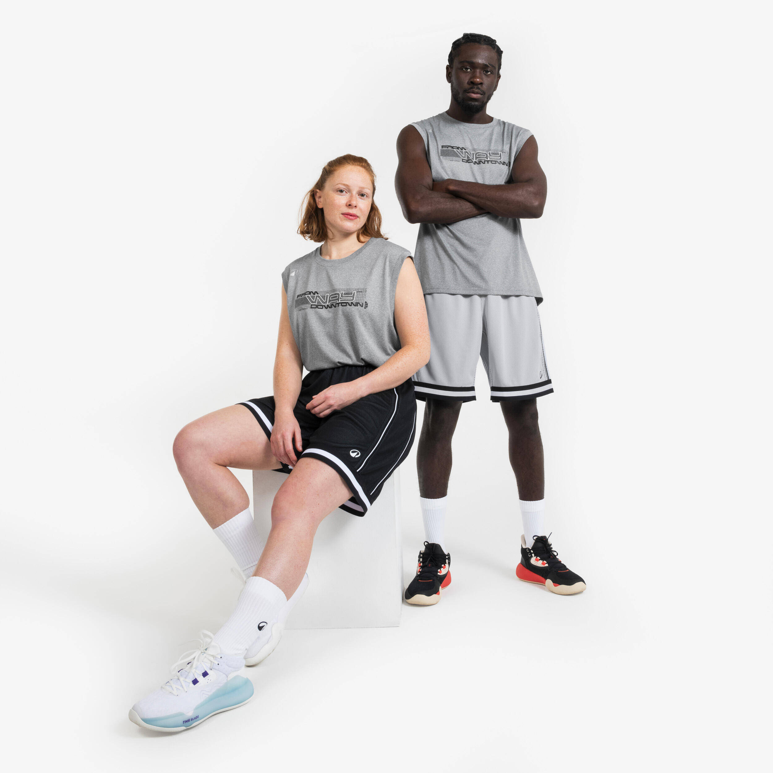 Unisex Basketball Sleeveless Jersey 500 Fast - Grey -  3