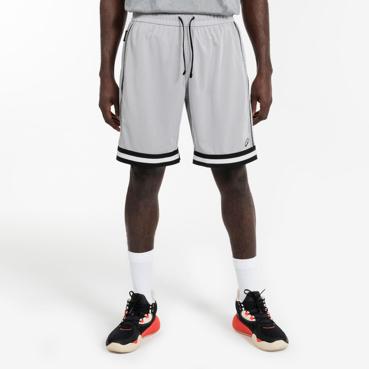 Short de Basketball réversible Adulte - SHORT 500 blanc noir