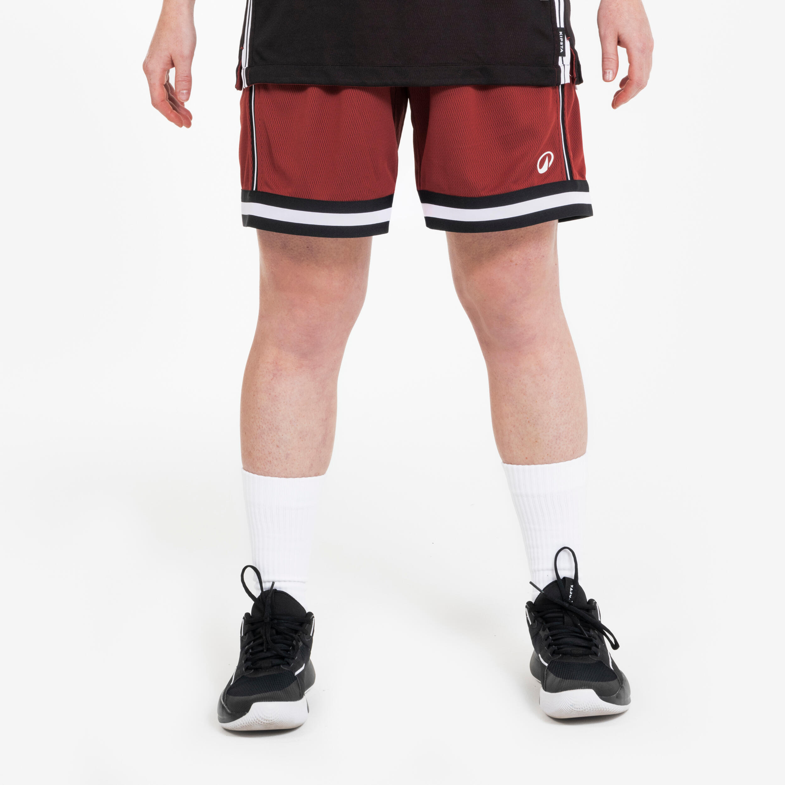 Adult 2-Way Basketball Shorts SHR-500 - Black/Red