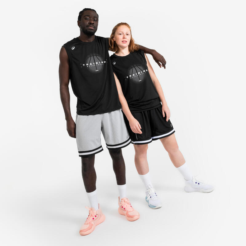 MAILLOT DE BASKETBALL SANS MANCHE HOMME/FEMME - FAST 500 NOIR