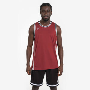 Camiseta de Baloncesto sin mangas reversible Adulto - TANK 500 negro rojo