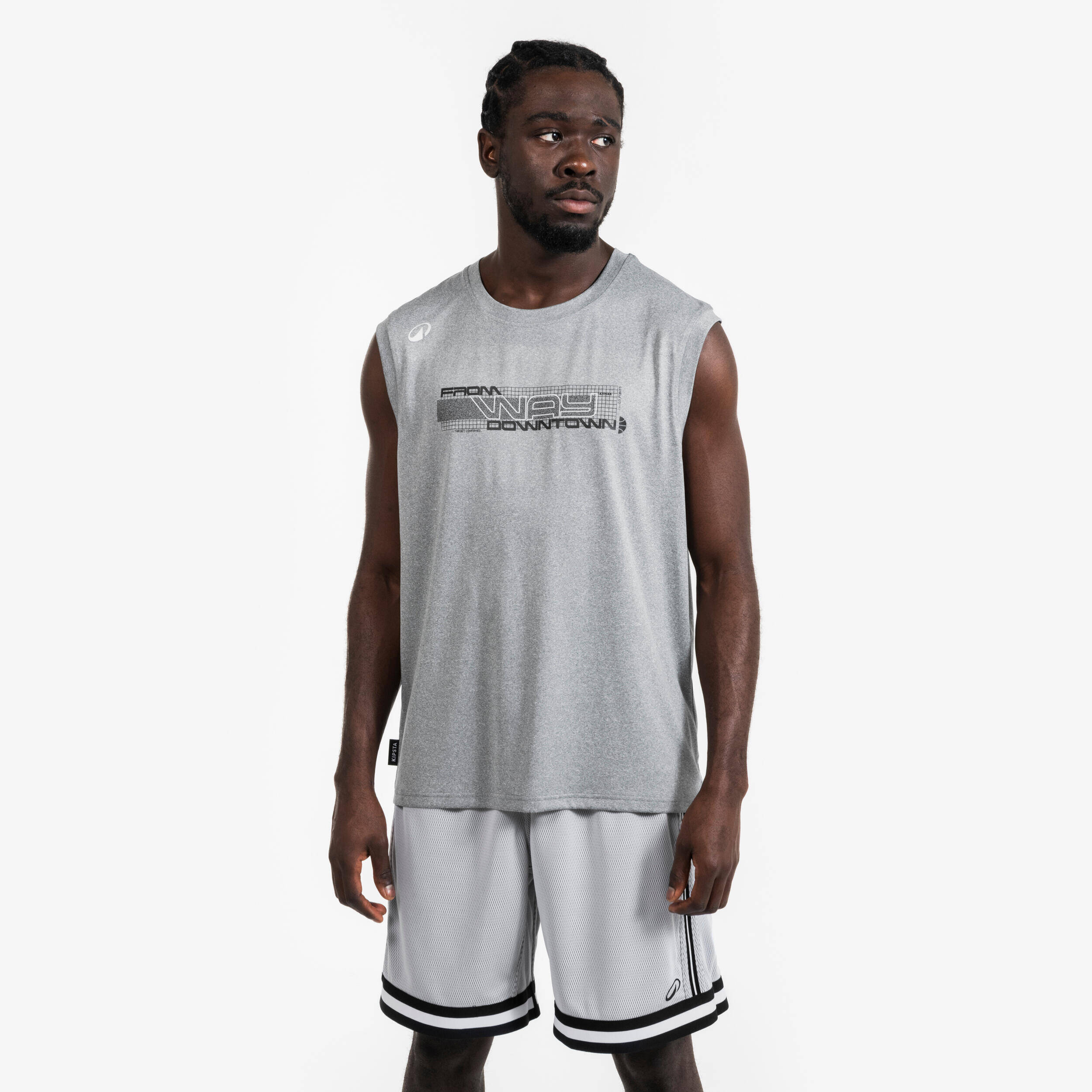 Unisex Basketball Sleeveless Jersey 500 Fast - Grey -  1