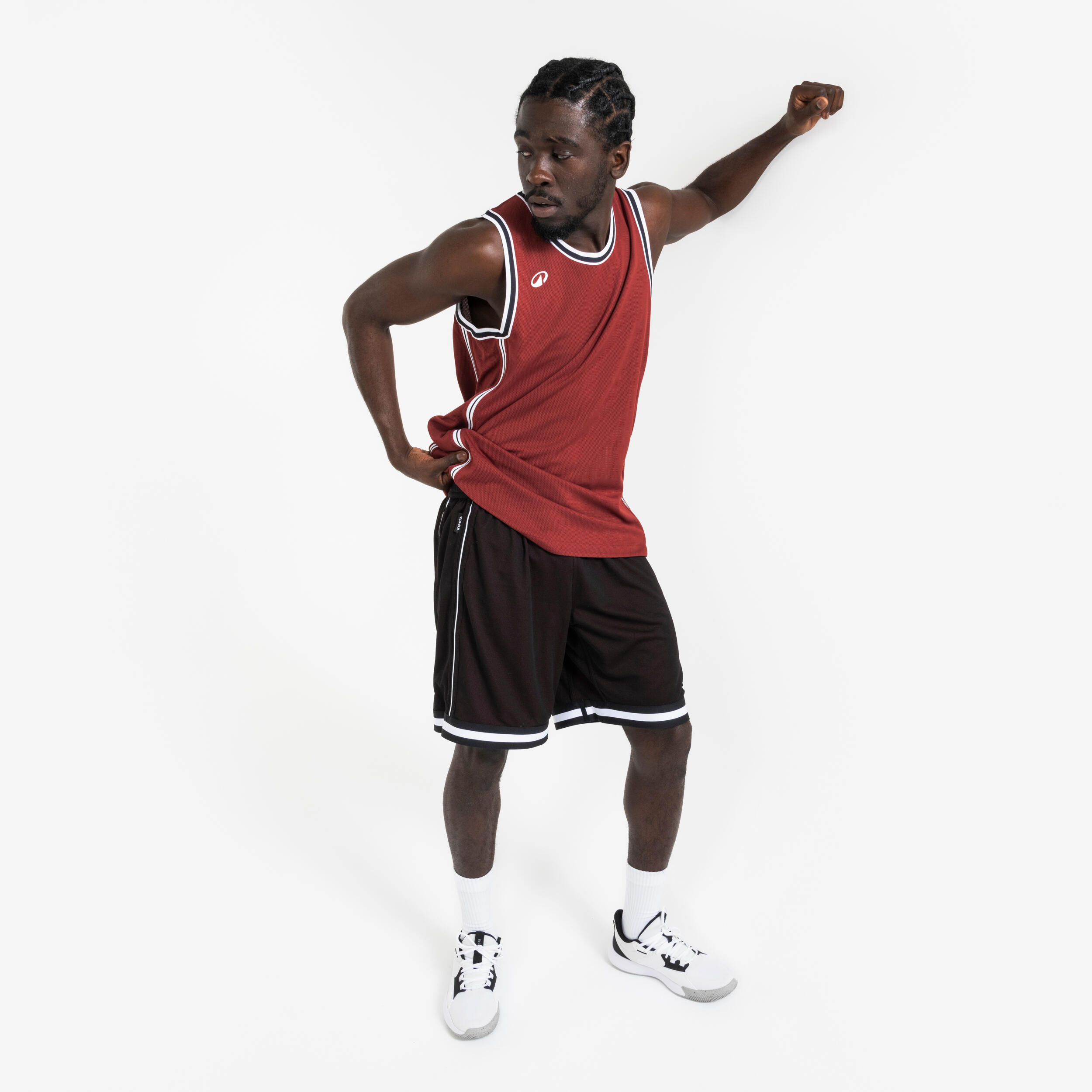 Basketball-Wendetrikot ärmellos, für Erwachsene - TKR-500 Schwarz-Rot 8/14