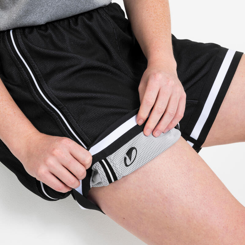 Short de Basketball réversible Adulte - SHORT 500 blanc noir