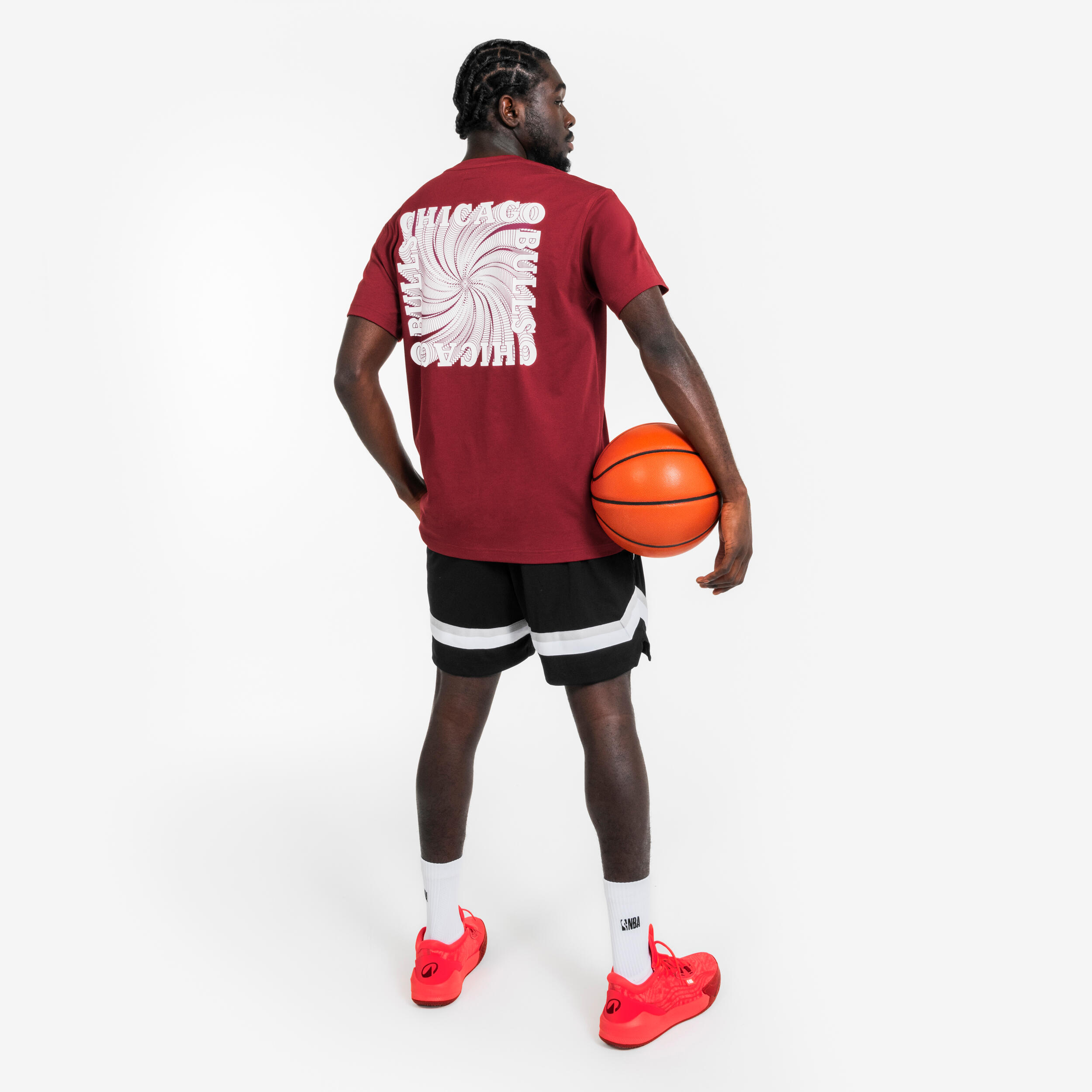 T-shirt basket adulto 900 NBA Chicago Bulls rossa 5/12