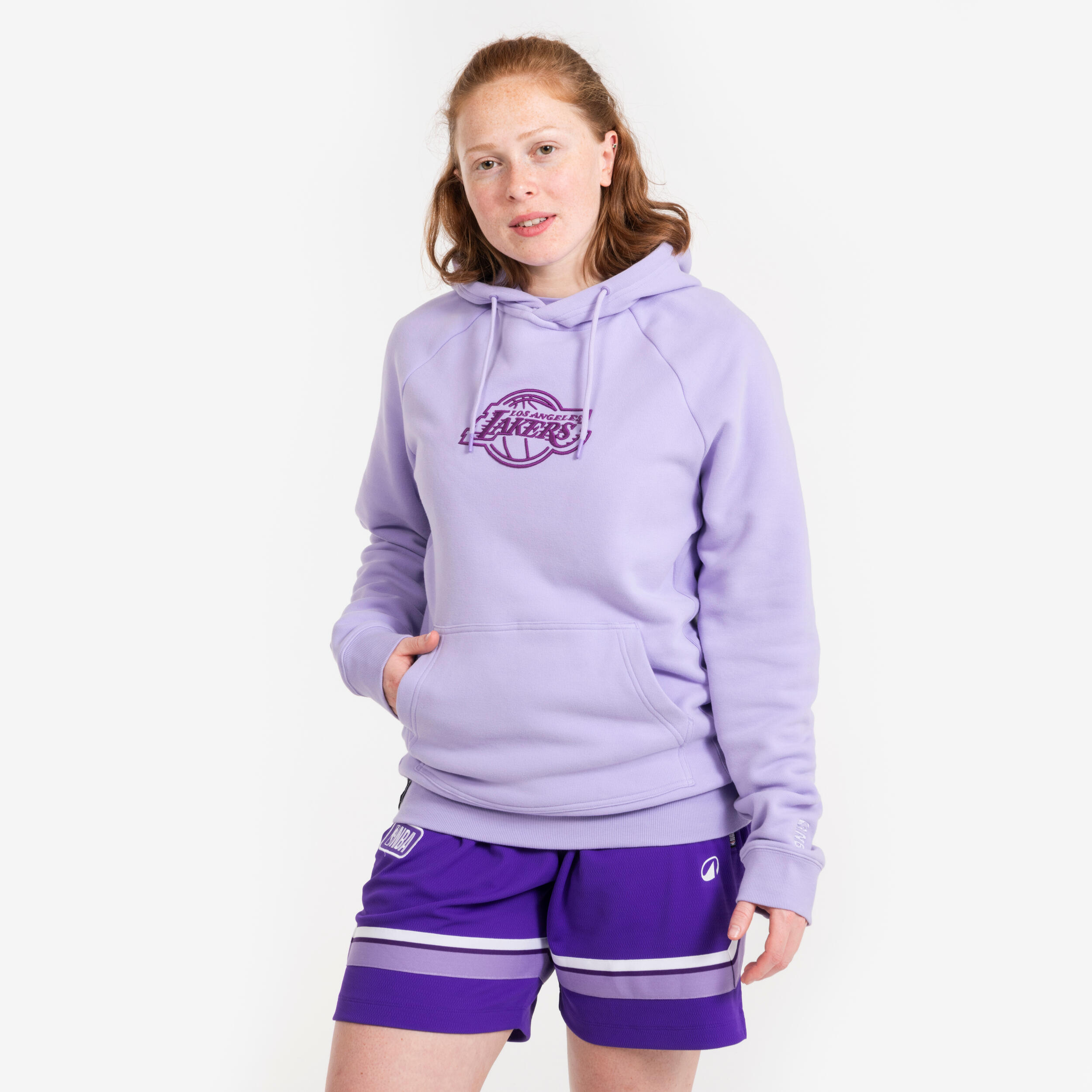 Basketbalshort NBA heren/dames SH 900 paars 8/8