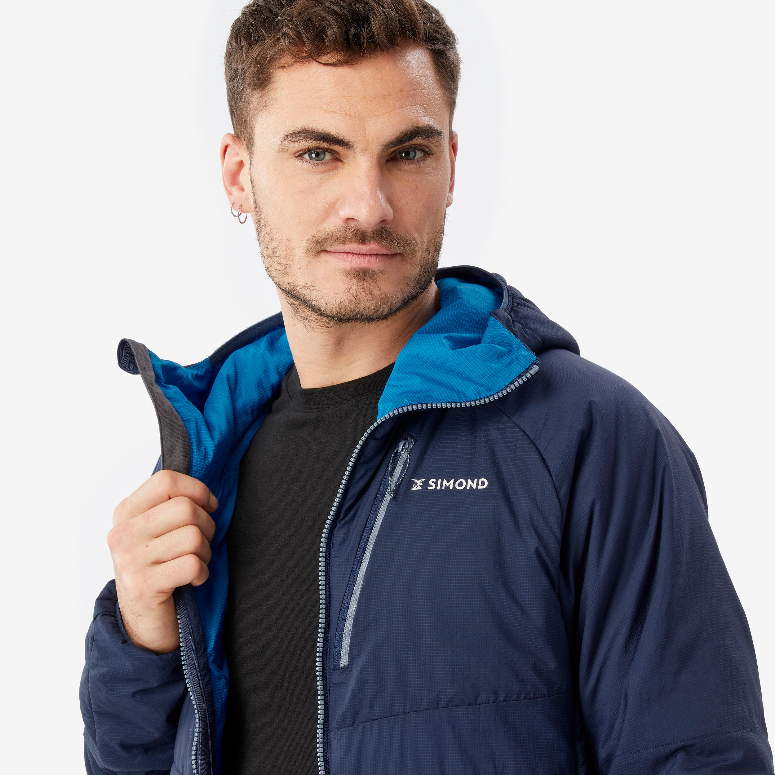 Gewatteerde herenjas voor bergsporten Alpinism synthetisch blauw 7/9