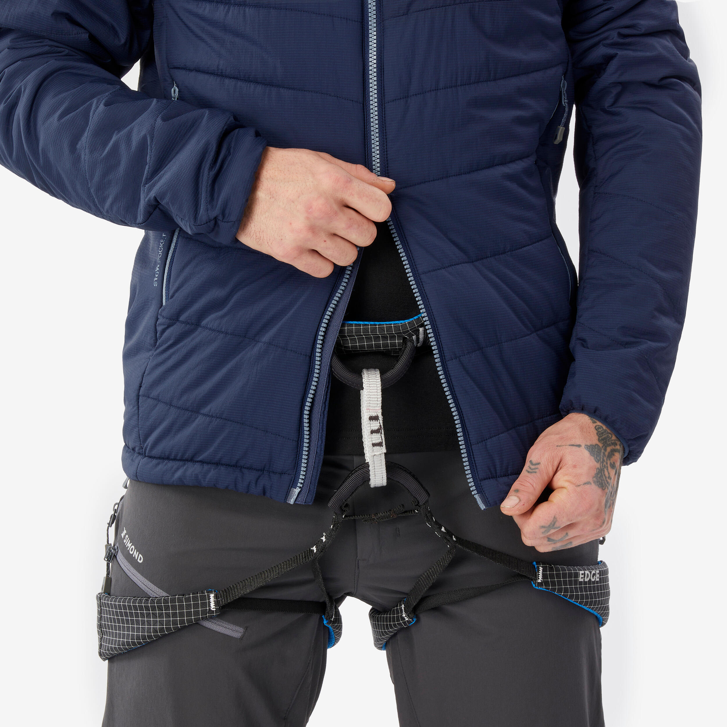 Gewatteerde herenjas voor bergsporten Alpinism synthetisch blauw 8/9