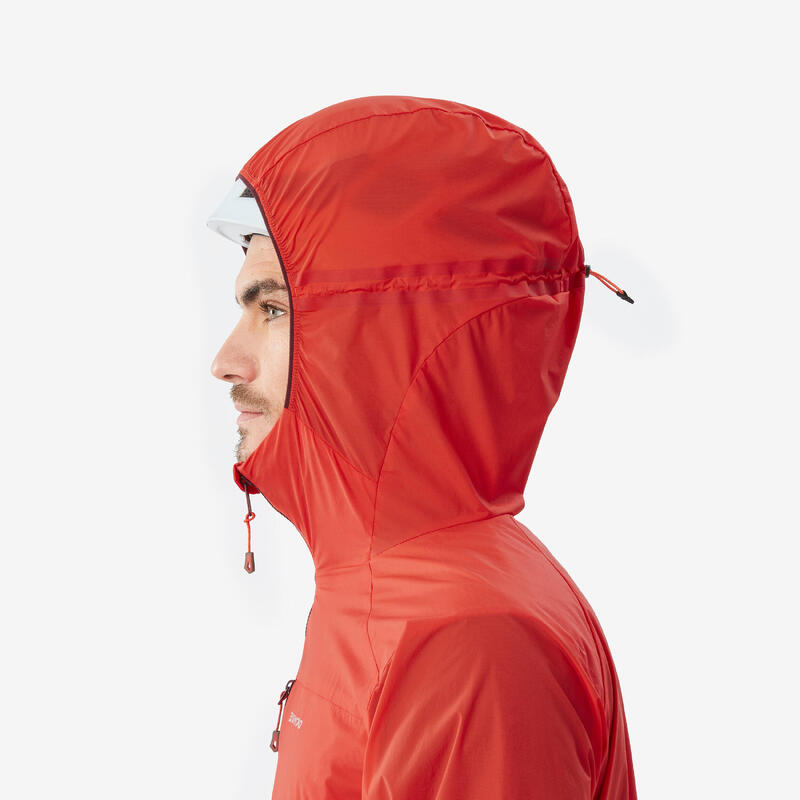 VESTE COUPE-VENT D'ALPINISME HOMME - ROUGE VERMILLON