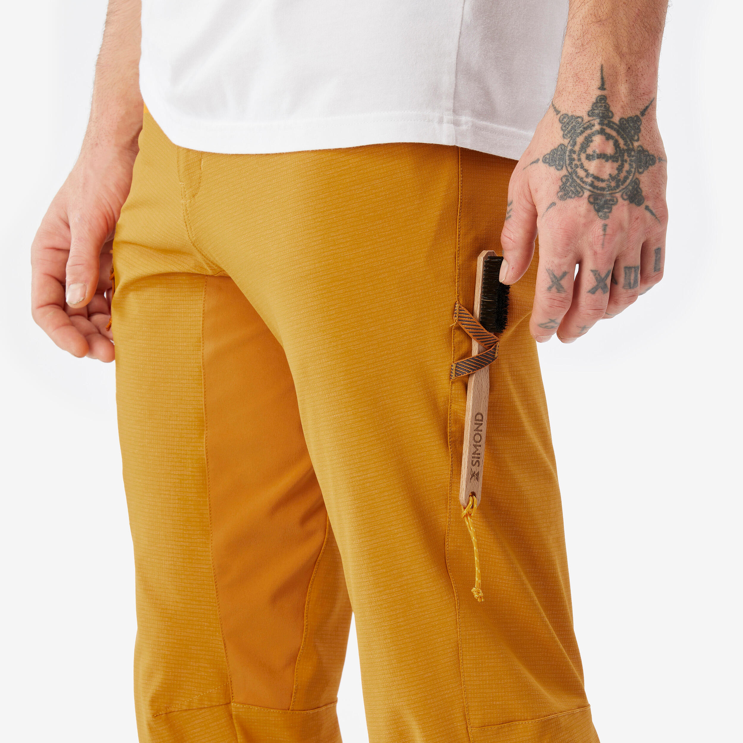 Men's Big Wall Climbing Pants EDGE - Ochre 5/8