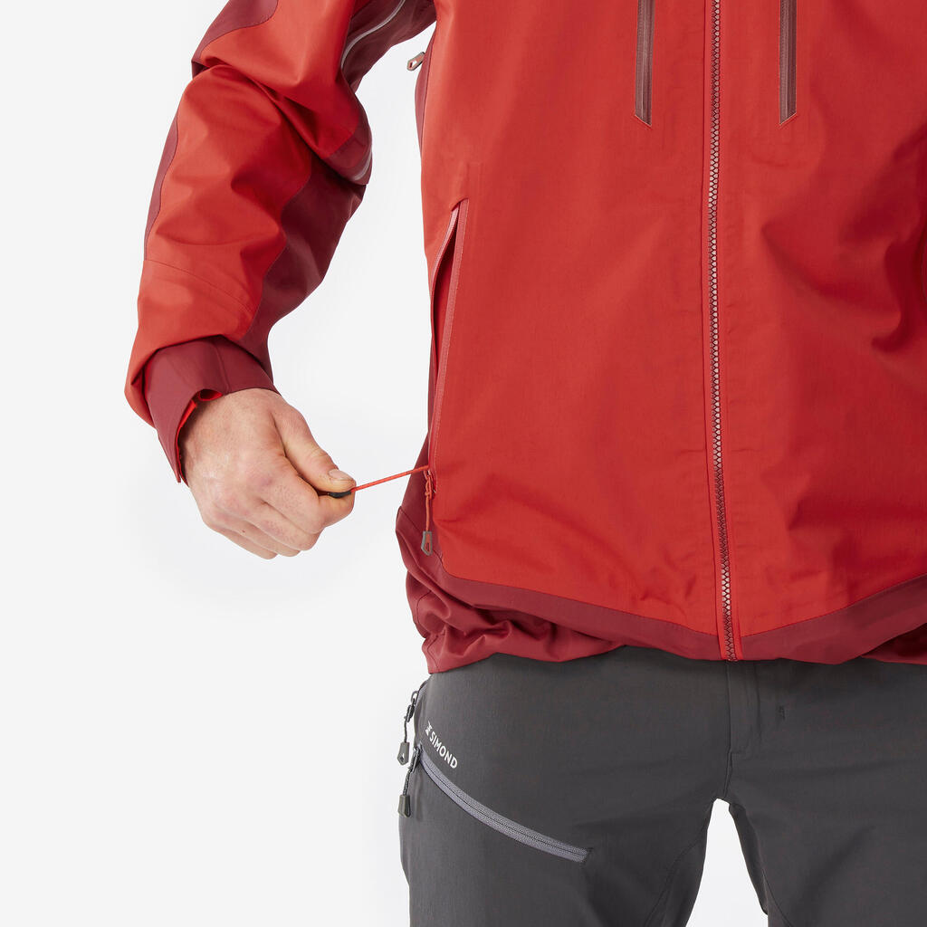 Men’s waterproof durable mountaineering jacket, red