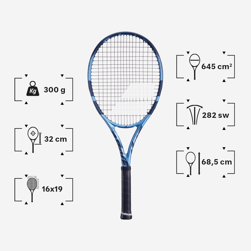 Adult Tennis Racket Pure Drive 300 g - Light Blue