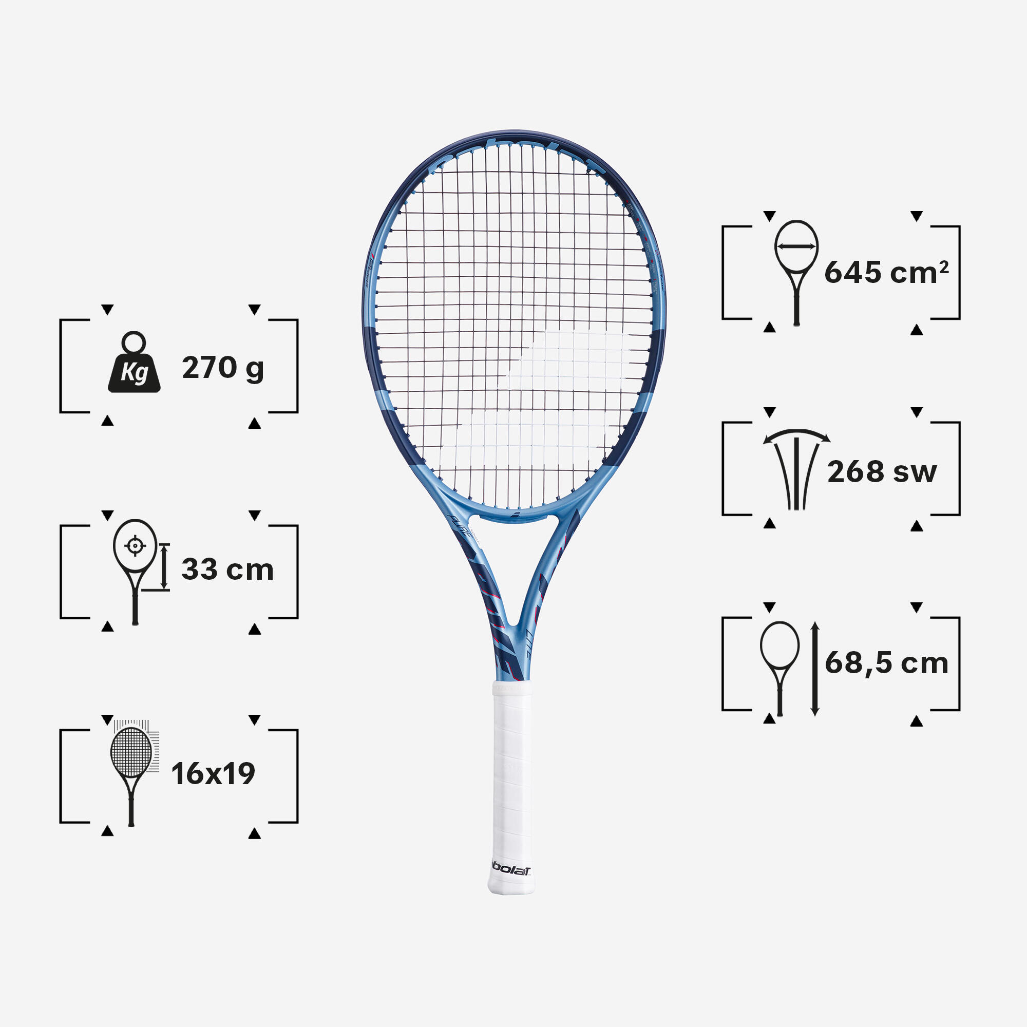 Babolat Pure Drive Liteブルー Tennisracket voor volwassenen Pure Drive Lite lichtblauw 270 g