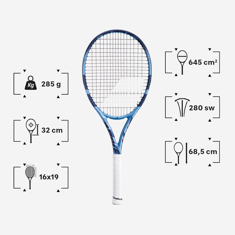 Rachetă de tenis Babolat Pure Drive Team 285g Albastru deschis Adulți