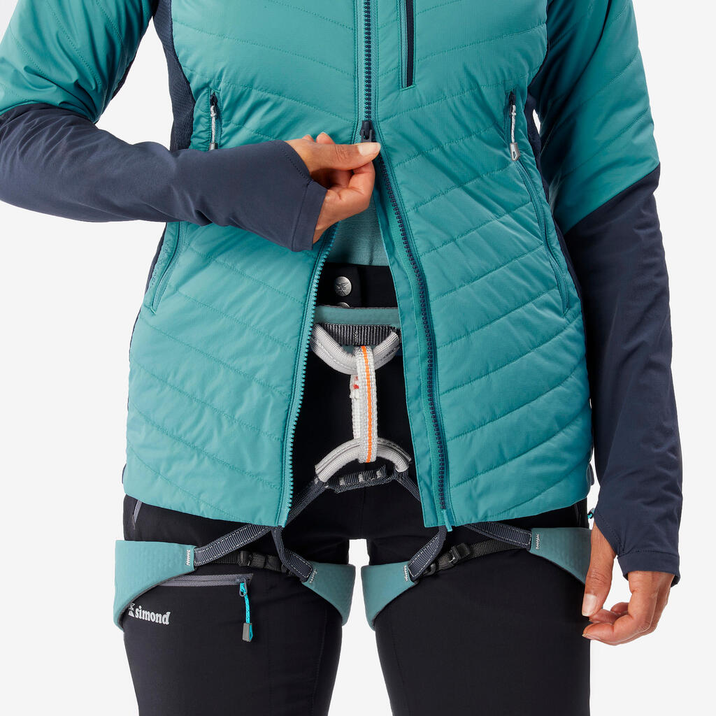 WOMEN'S HYBRID JACKET SPRINT SYNTHETIC & WOOL MOUNTAINEERING - BLUE GREY