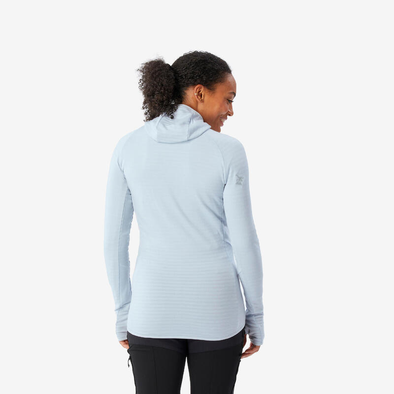Pull technique à capuche en laine mérinos femme - ALPINISM