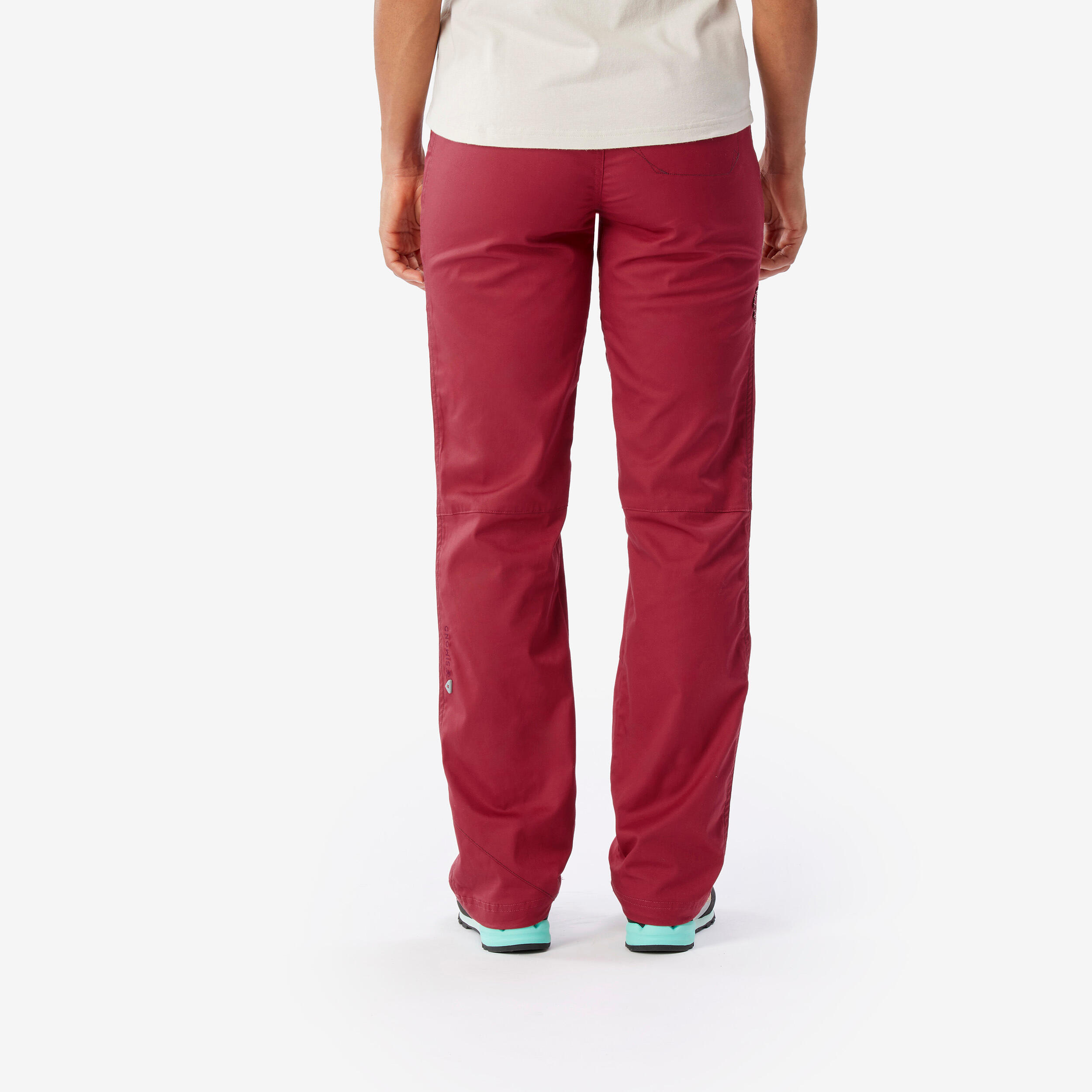 WOMEN’S COTTON STRETCH CLIMBING TROUSERS VERTIKA - RUBY RED 4/9