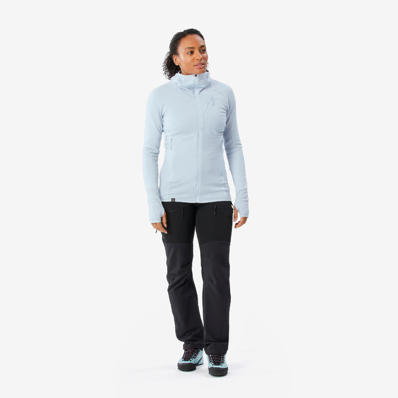 Pull technique à capuche en laine mérinos femme - ALPINISM