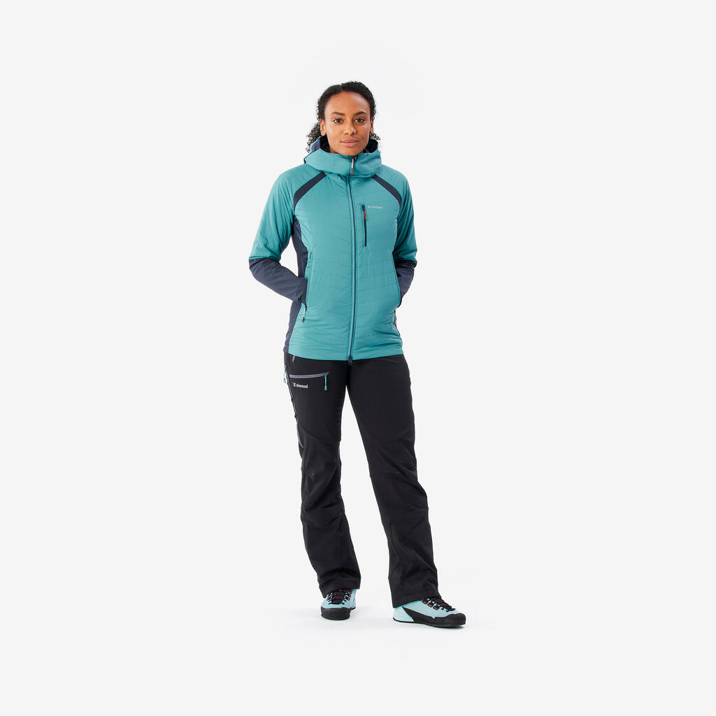 WOMEN'S HYBRID JACKET SPRINT SYNTHETIC & WOOL MOUNTAINEERING - BLUE GREY